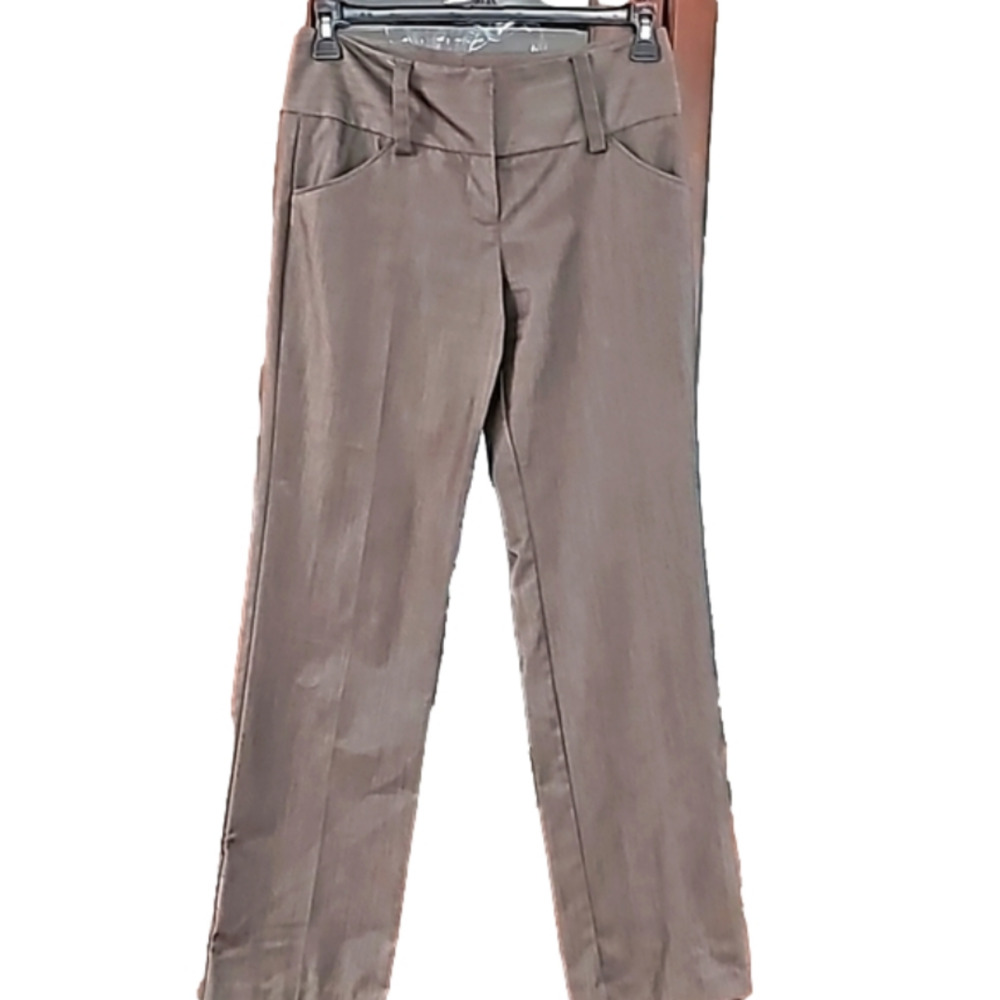 BCX Dress Slacks Semi Wide legs brown sz 8